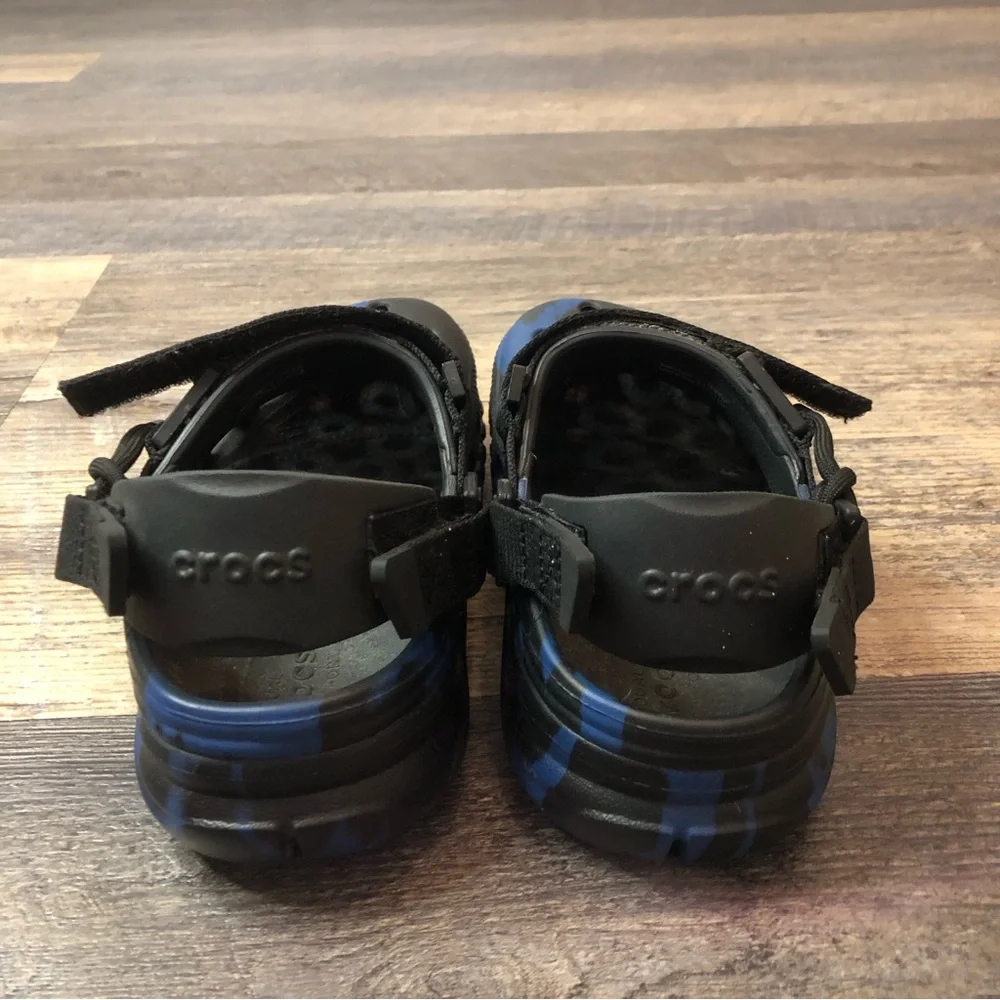Post Malone X Crocs Duet Max Clog Blue Black 206542-001 Size M4/W6 worn 1x EUC